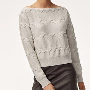 Aritzia Babaton Cable Knit Merino Wool Sweater